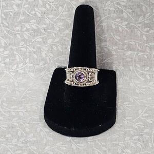 Sterling Silver Amethyst Gemstone Ring 7